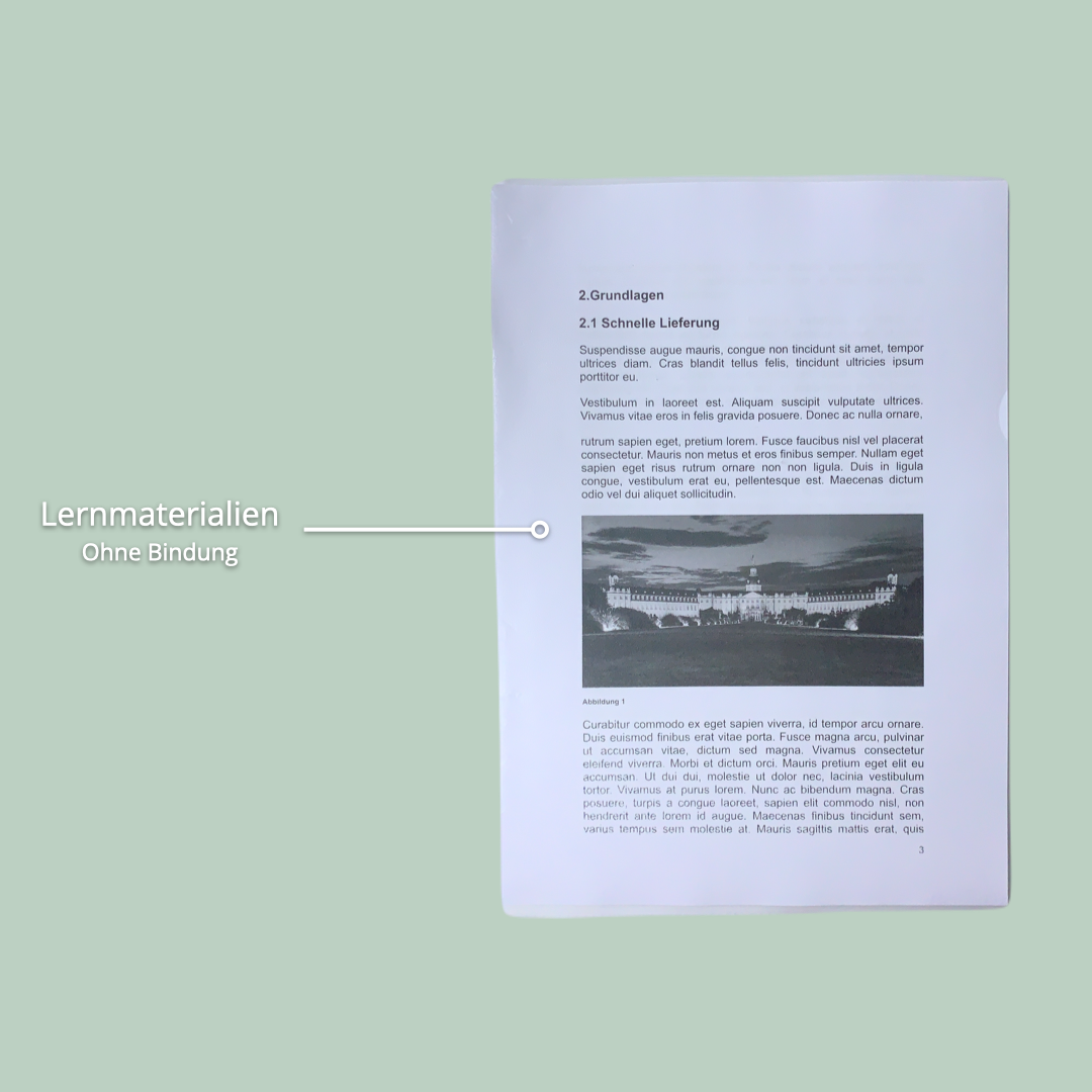 Lernmaterialien mit oder ohne Bindung drucken (Skript, Übungsblätter etc.)